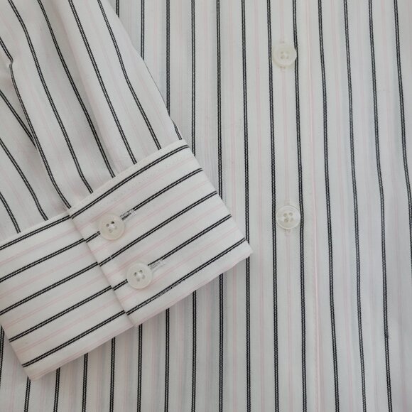 Jones New York Shirt Women's Plus 2X White Stripe Easy Care Button Collar - Picture 8 of 12